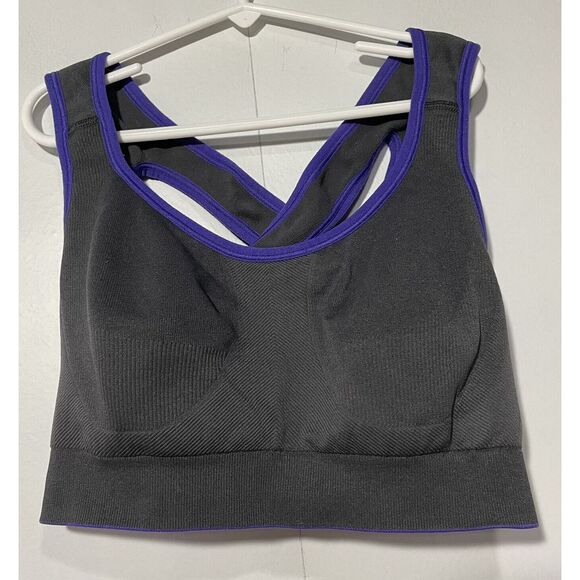 Victoria's Secret Other - Victorias Secret sexy Sports bra Large Gray wireless Strappy Back Yoga Gym Sport